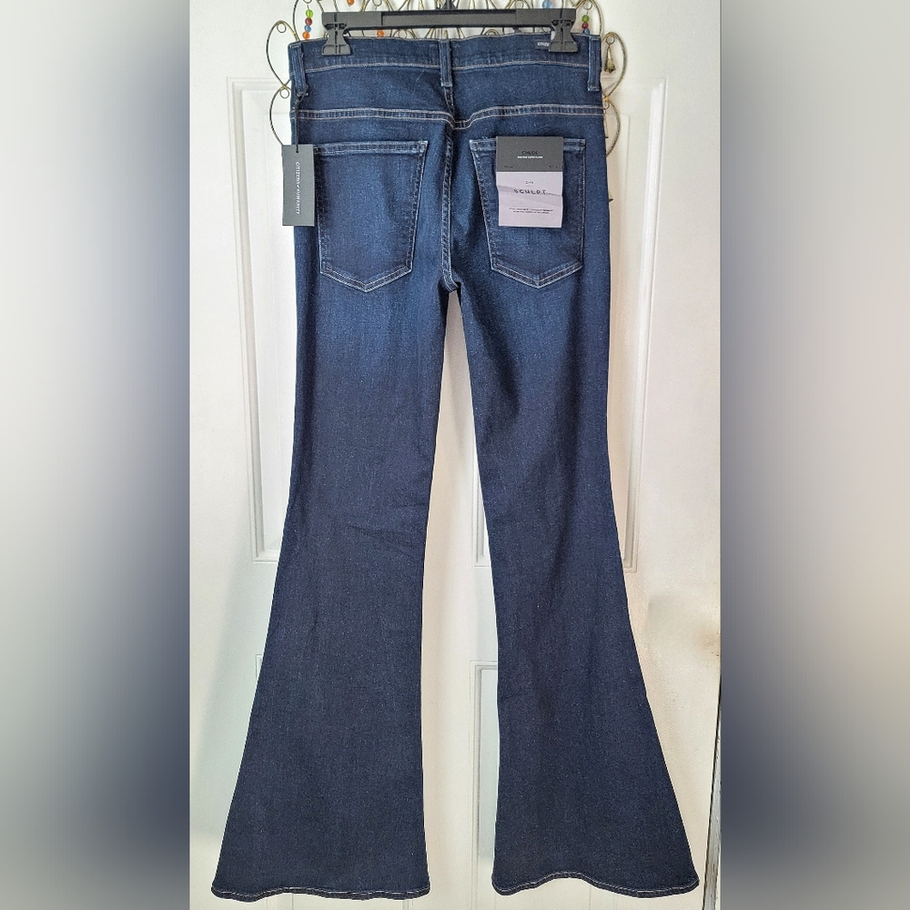 Citizens Of Humanity Chloe Mid Rise Super Flare Jean's Women's 28 Dark Blue Wash - Picture 2 of 16